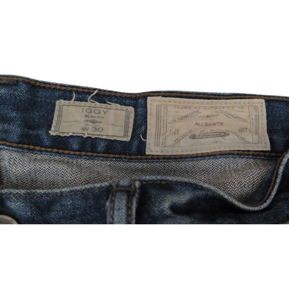 All Saints Blue Slim Straight Jeans - Picture 4 of 12